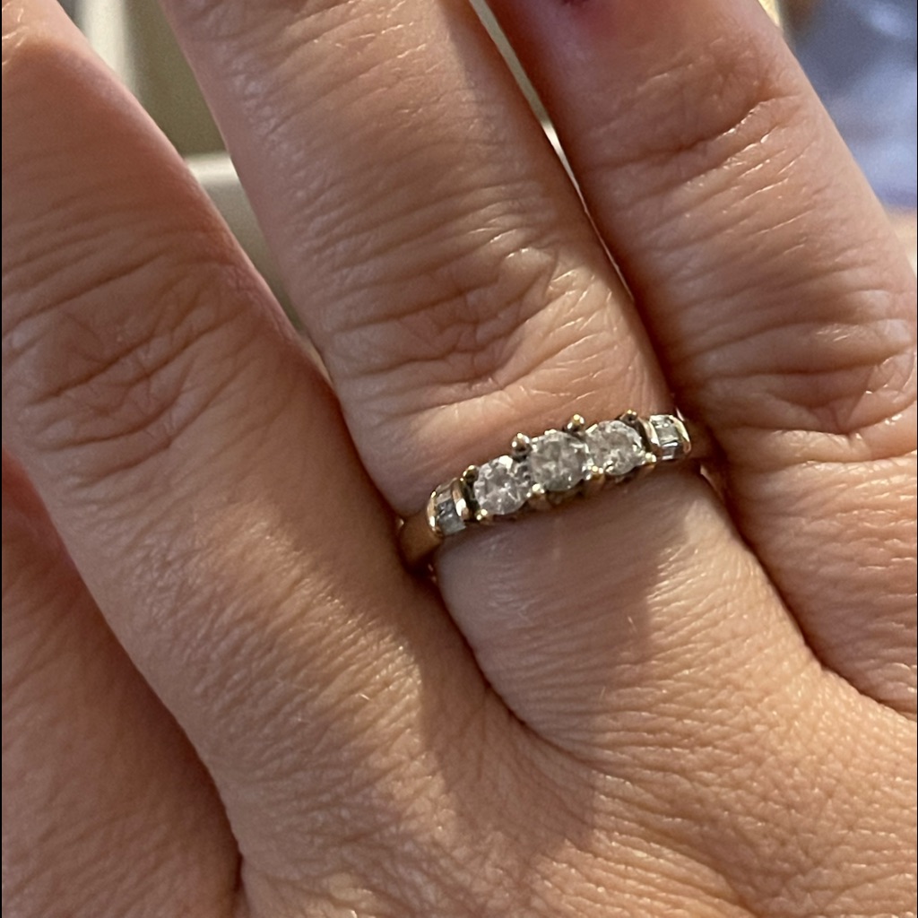 5 Ct Yellow Gold Diamond Ring Baguettes On Sides